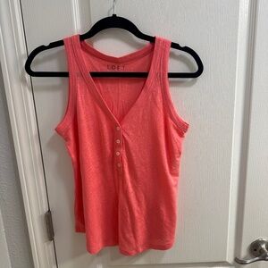 LOFT Linen blend Henley tank top